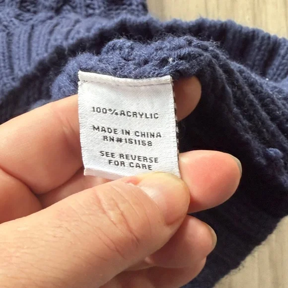 Anthropologie Navy Cable-Knit Turtleneck Sweater Dress - Picture 4 of 4